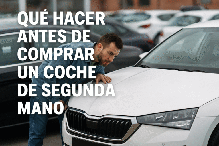 Qué hacer antes de comprar un coche de segunda mano: persona revisando un coche antes de comprarlo