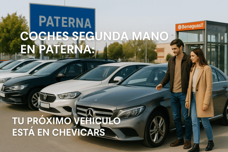 Coches segunda mano en Paterna expuestos en Chevicars en Benaguasil frente al metro